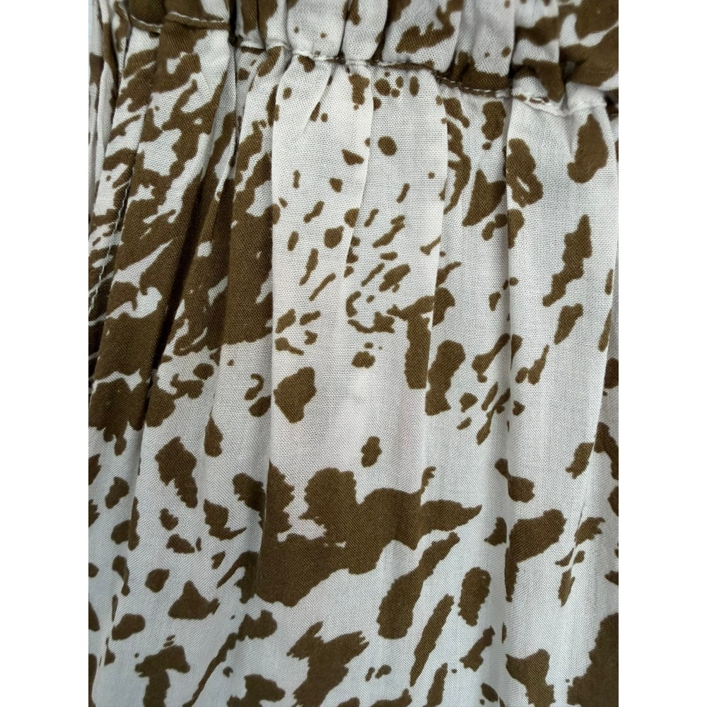 Blue Island Strapless Tropical Print Jumpsuit Brown White Small Drawstring - Picture 4 of 14